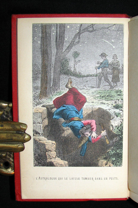 1890 Rare COLOR illustrated French Book ~ FABLES de LA FONTAINE