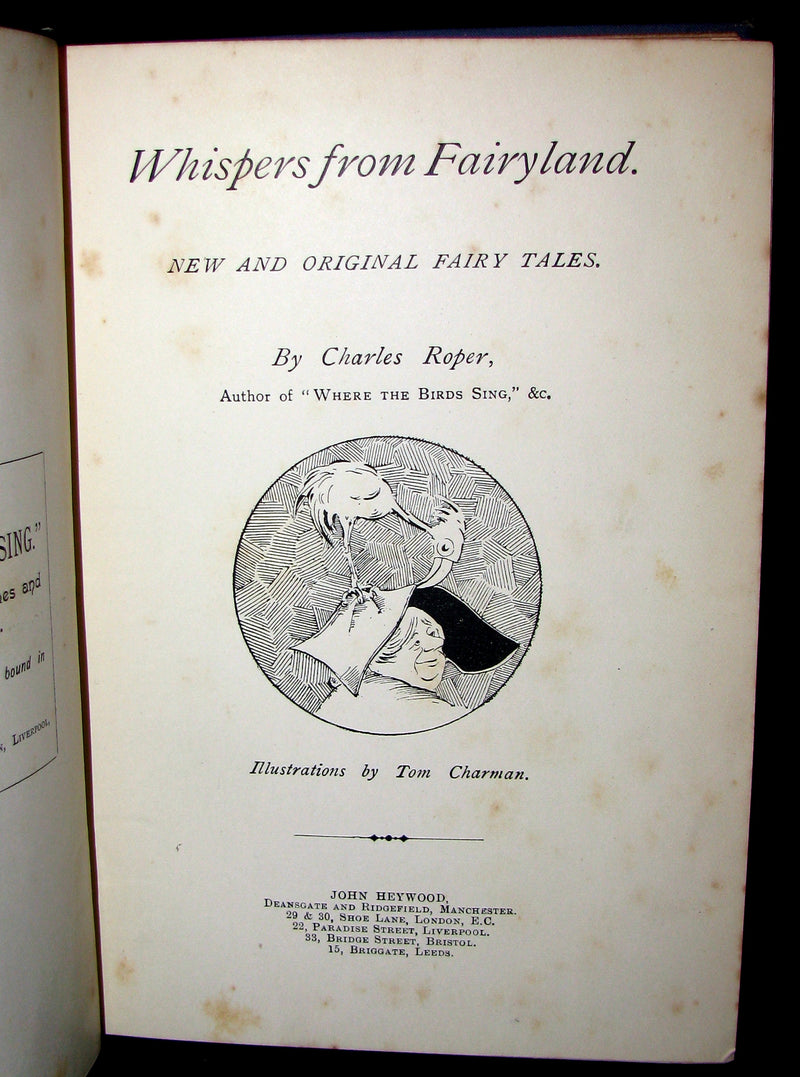 1890 Scarce Victorian Book - WHISPERS from the FAIRYLAND by Charles Roper