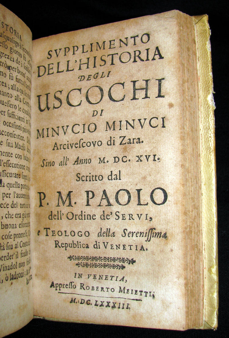 1683 Scarce Italian Book - History of the Uskoks - Croatian Pirates - Historia degli Uscochi