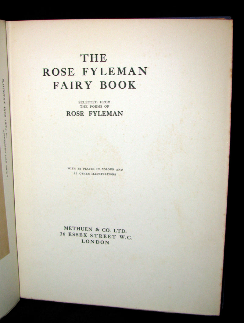 1923 Rare Book - The Rose Fyleman Fairy Book Illustrated by Hilda T. Miller. First Edition.