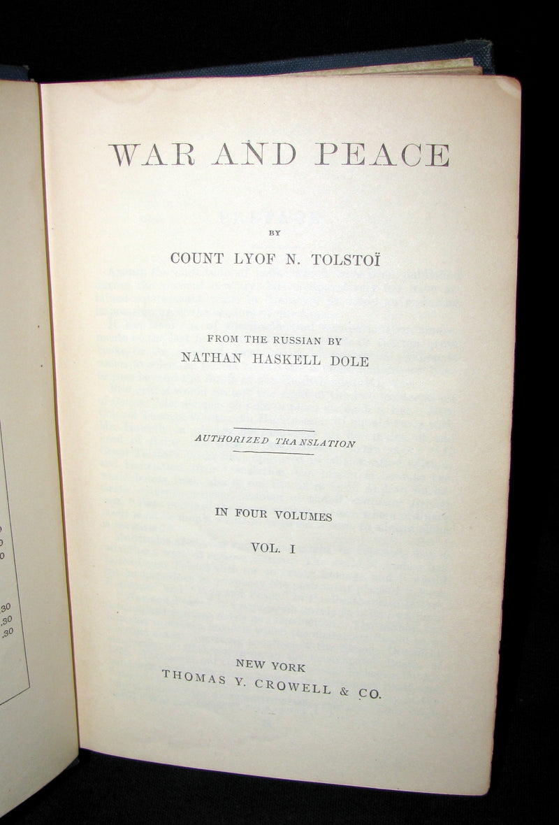 1889 Rare early edition Bookset - War and Peace  by Leo Tolstoy