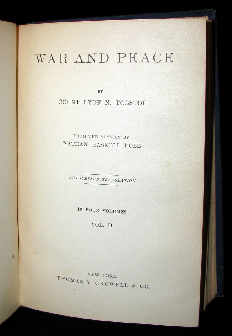 1889 Rare early edition Bookset - War and Peace  by Leo Tolstoy