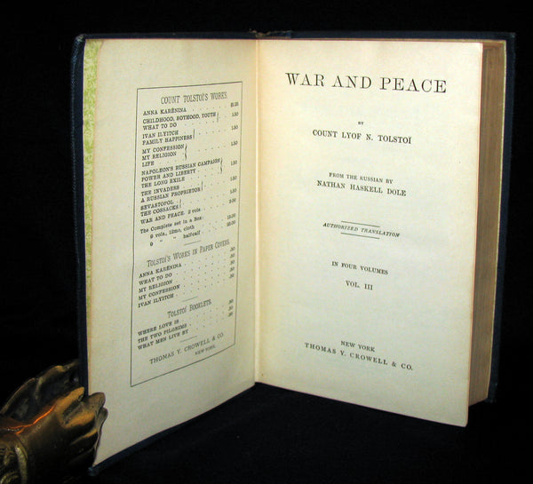 1889 Rare early edition Bookset - War and Peace  by Leo Tolstoy