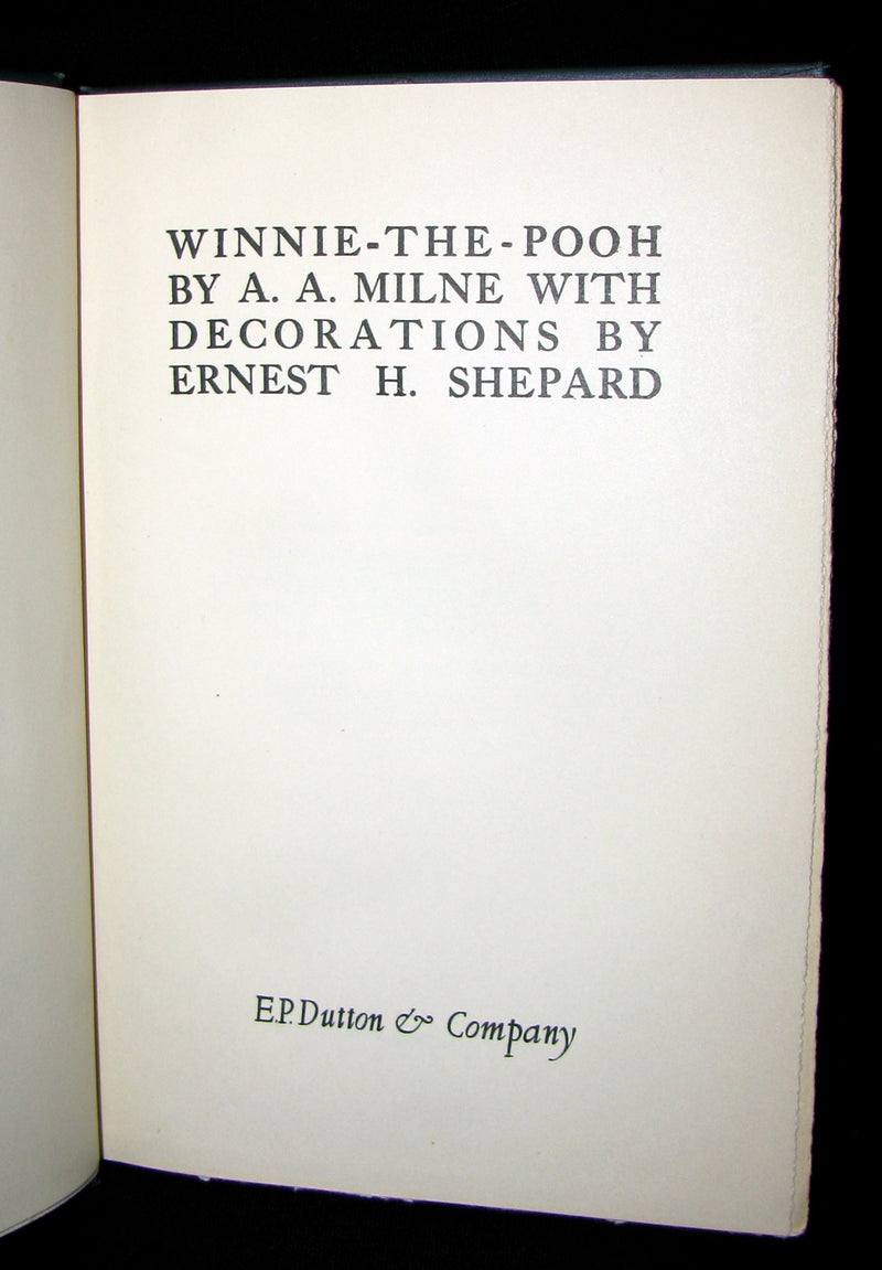 1926 First US Edition - A. A. Milne & Ernest H. Shepard - WINNIE-THE-POOH with dust jacket!
