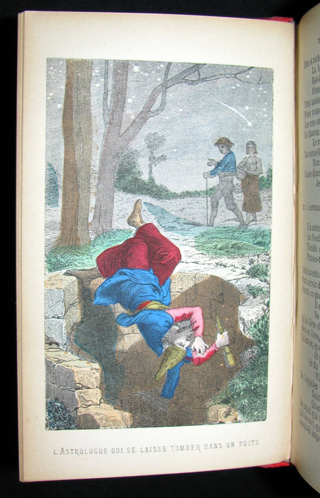 1890 Scarce COLOR illustrated French Book ~ FABLES de Jean de LA FONTAINE