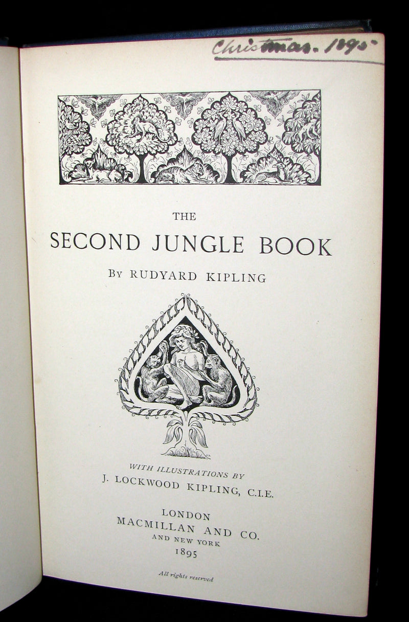 1895 - First Edition Book - The Second Jungle Book by Rudyard Kipling