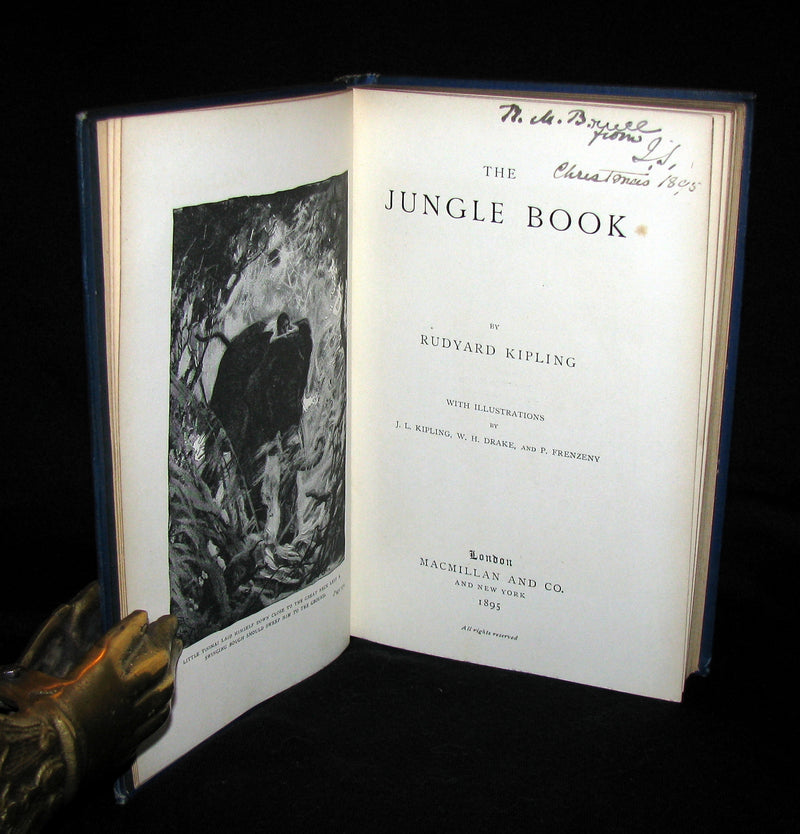 1895 Rare Book - The Jungle Book by Rudyard Kipling -  First Edition, 3rd Printing