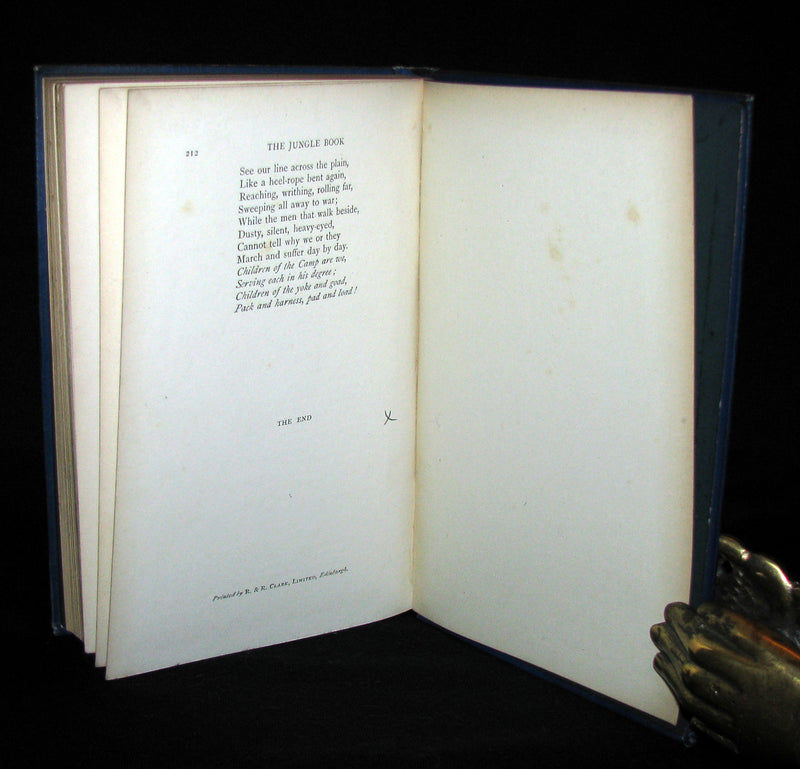 1895 Rare Book - The Jungle Book by Rudyard Kipling -  First Edition, 3rd Printing