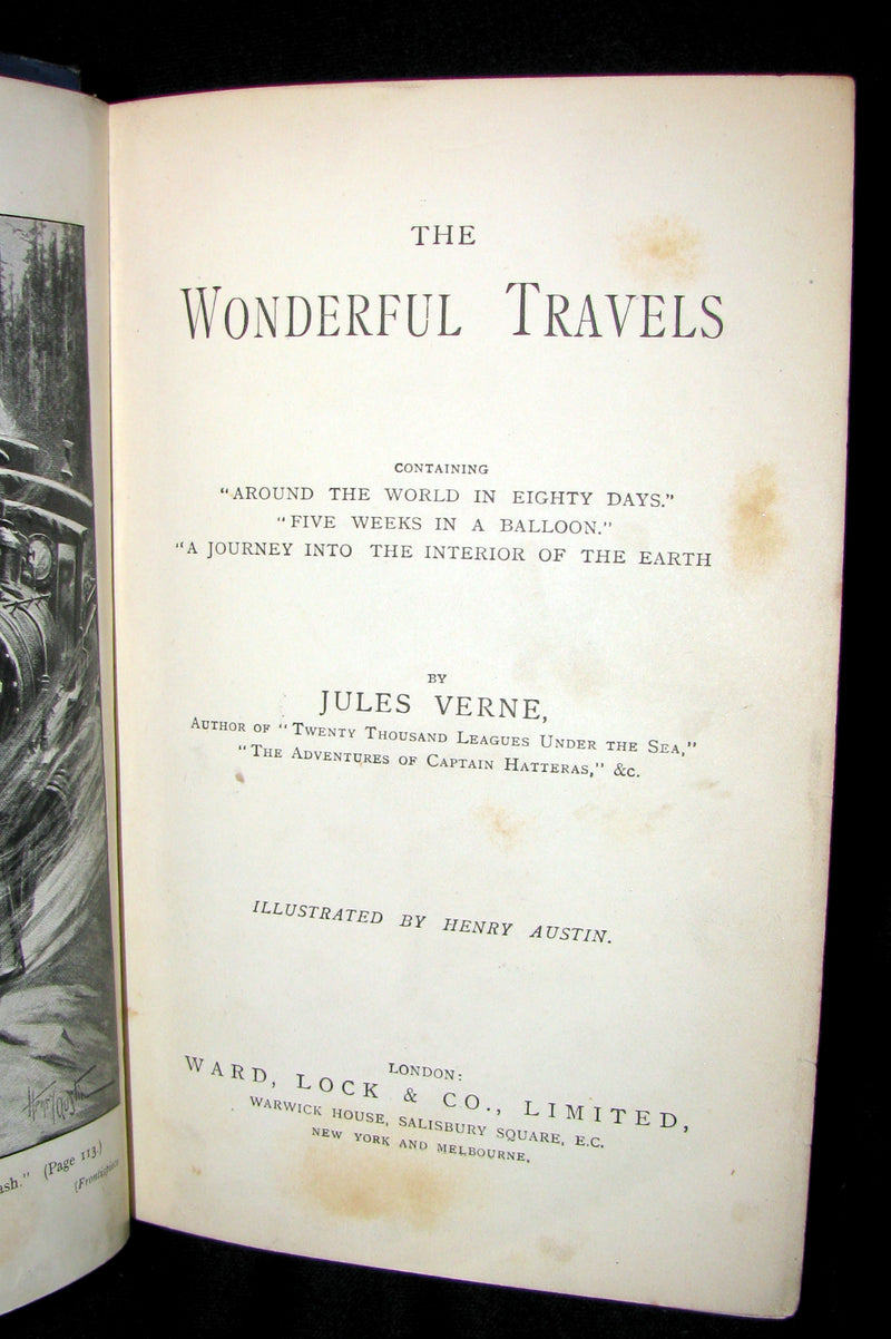 1915 Nice Illustrated Book -  The Wonderful Travels by JULES VERNE