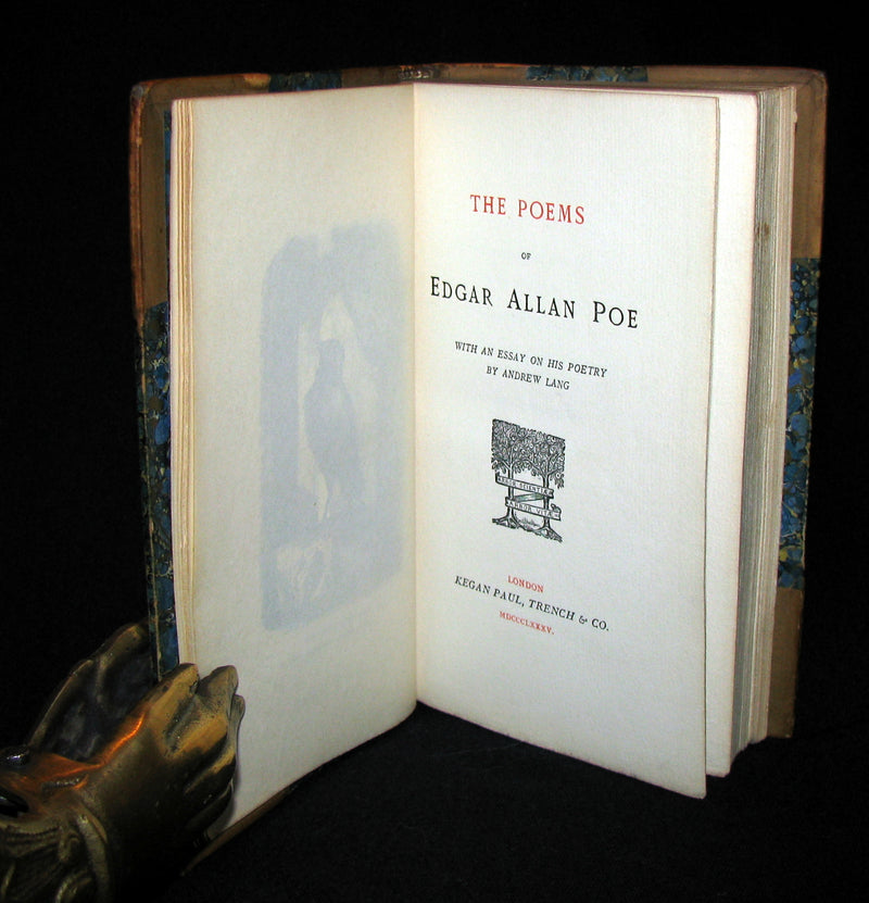 1885 Rare Book - The POEMS Of EDGAR ALLAN POE & Essay on His Poetry by Andrew Lang