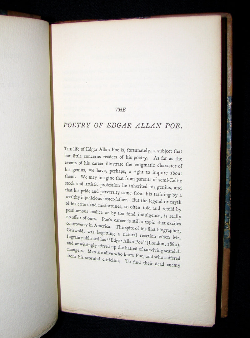 1885 Rare Book - The POEMS Of EDGAR ALLAN POE & Essay on His Poetry by Andrew Lang