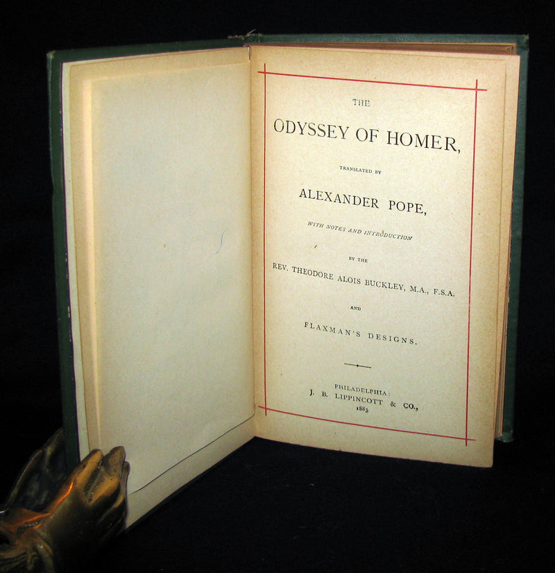 1883 Rare Book - The Odyssey of Homer translated by Pope with Flaxman's Designs