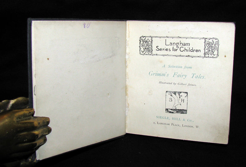 1905 Rare COLOR illustrated Book ~ Grimm's Fairy Tales Illustrated by Gilbert James.
