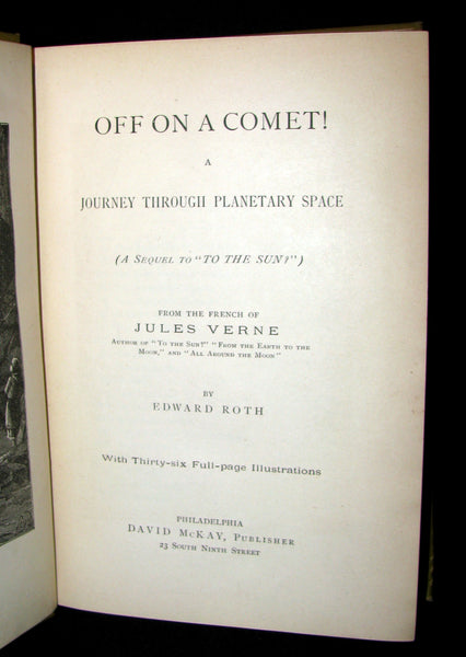 1890 Rare Book - JULES VERNE - OFF ON A COMET! A Journey through Planetary Space
