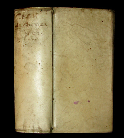 1664 Rare vellum Latin Book - Works of Julius Caesar, The Gallic War, Civil War, ... with MAPS