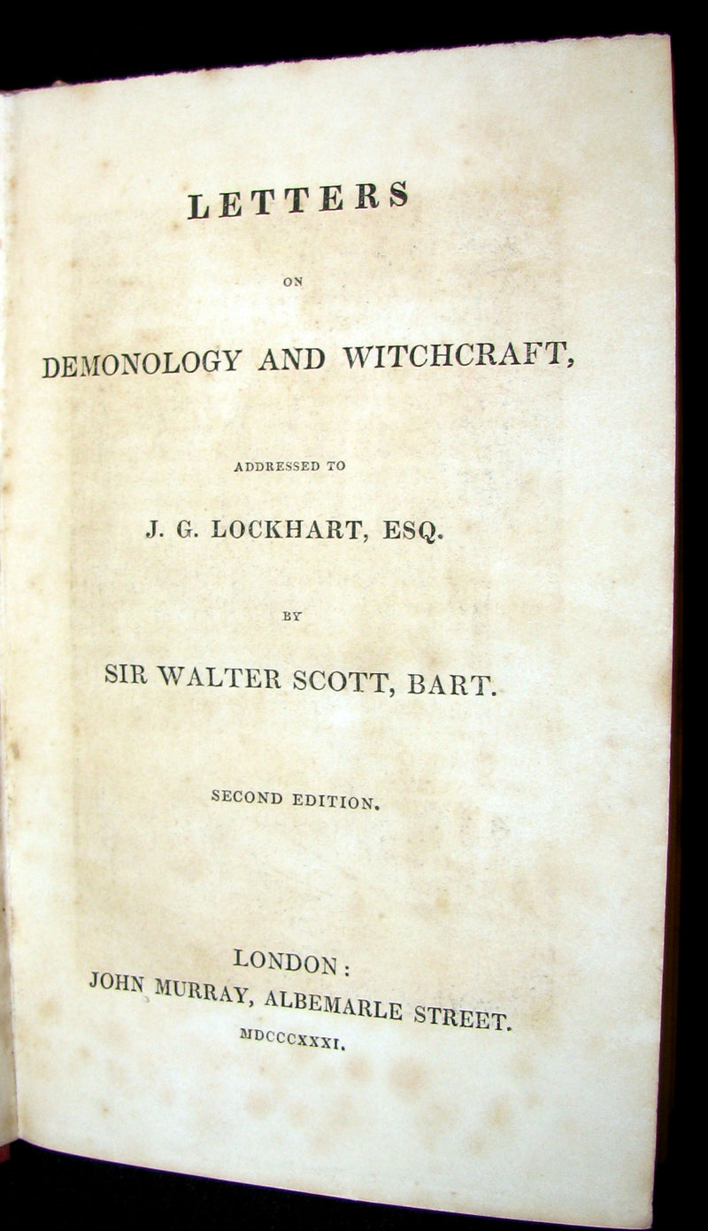 1831 Rare 2ndED Walter Scott - Letters on Demonology & Witchcraft - WITCHES & FAIRIES