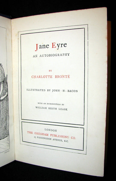 1900 Art Nouveau Binding - JANE EYRE BY CHARLOTTE BRONTE illustrated by John H. Bacon