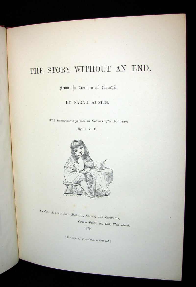 1879 Rare Victorian Book - The Story Without An End by Sarah Austin Illustrated by Eleanor Vere Boyle