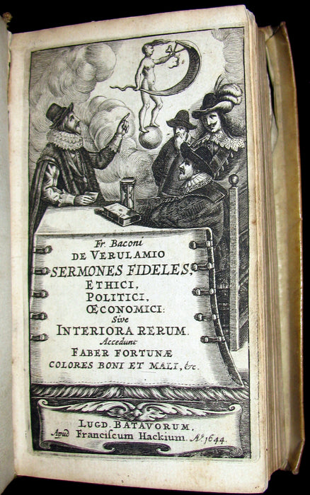 1644 Rare Latin Vellum Book - FRANCIS BACON's ESSAYS - Sermones fideles, ethici, politici, oeconomici,...