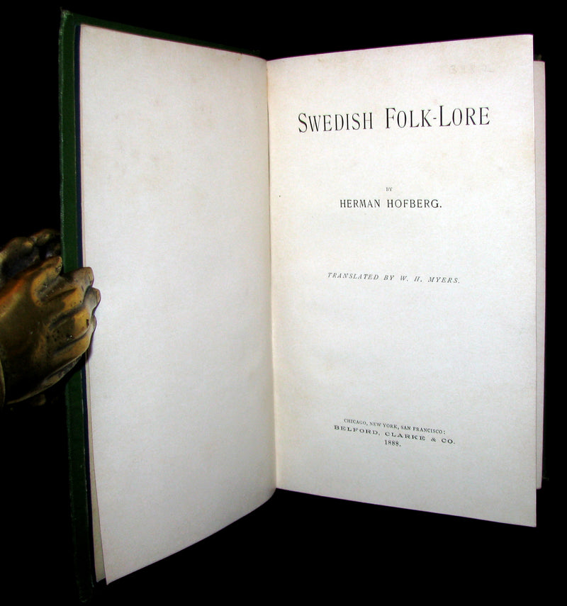 1888 Scarce Victorian Book - SWEDISH FOLK-LORE and Fairy Tales by Herman Hofberg