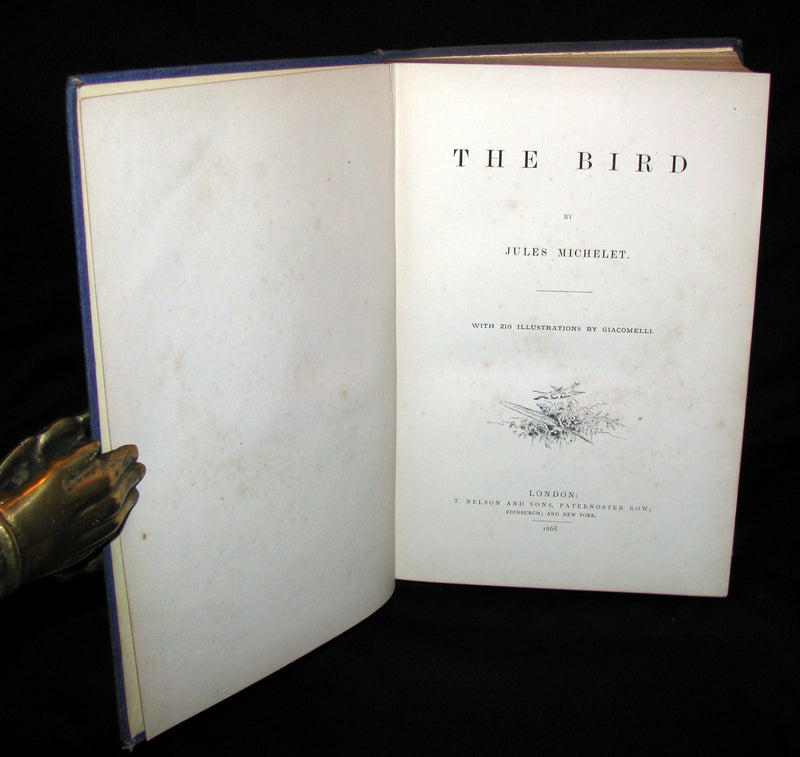 1868 Rare Victorian Book  ~ The BIRD by Jules Michelet with 210 illustrations by Giacomelli