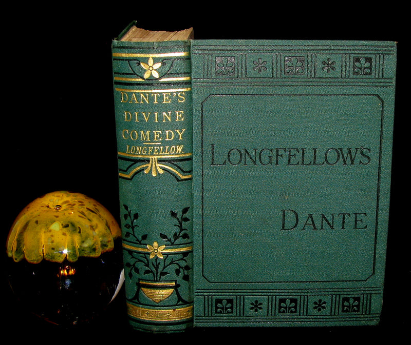 1890 Rare Victorian Book - THE DIVINE COMEDY OF DANTE ALIGHIERI by Longfellow