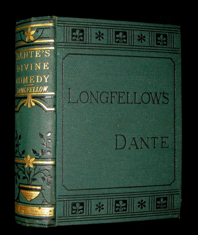 1890 Rare Victorian Book - THE DIVINE COMEDY OF DANTE ALIGHIERI by Longfellow