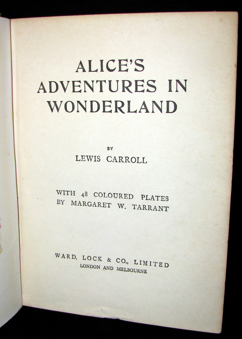 1920 Rare Book -  Alice's Adventures in Wonderland with 48 Coloured Plates By Margaret W. Tarrant