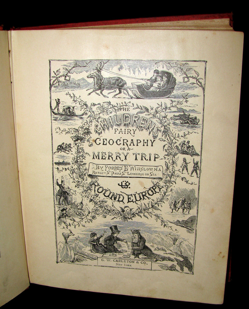 1880 Scarce Victorian Book ~ The Children's FAIRY Geography or a Merry Trip Round Europe