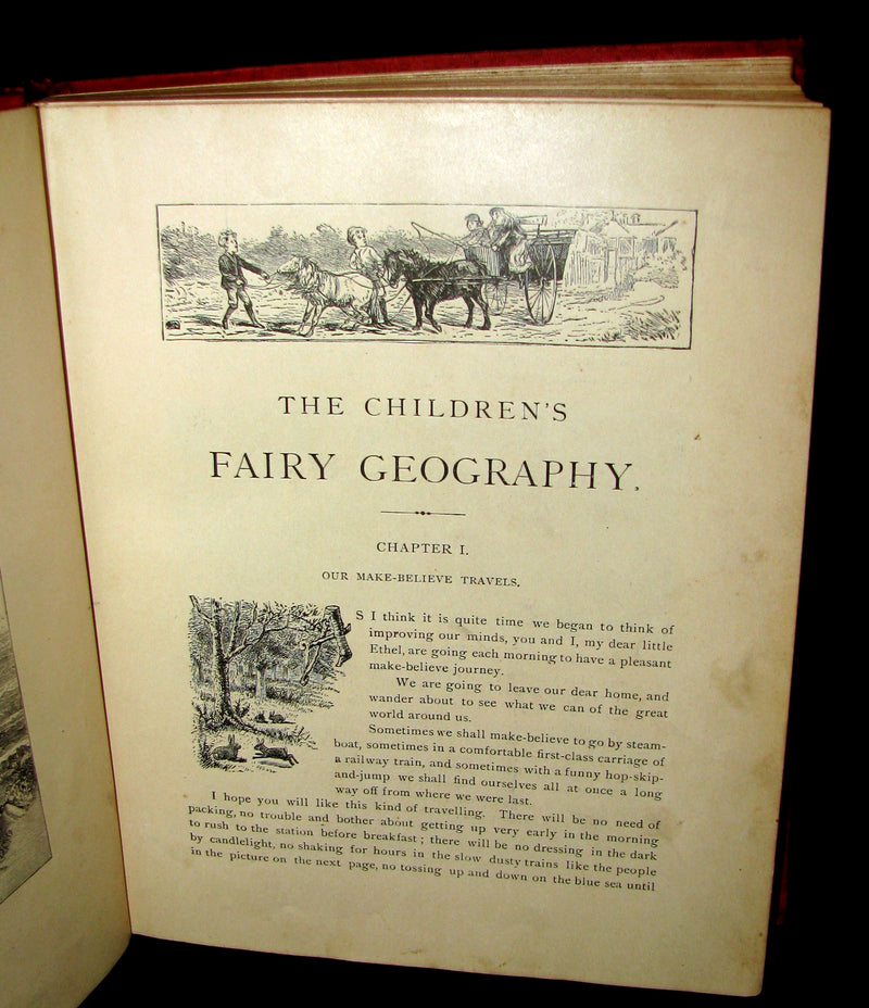 1880 Scarce Victorian Book ~ The Children's FAIRY Geography or a Merry Trip Round Europe