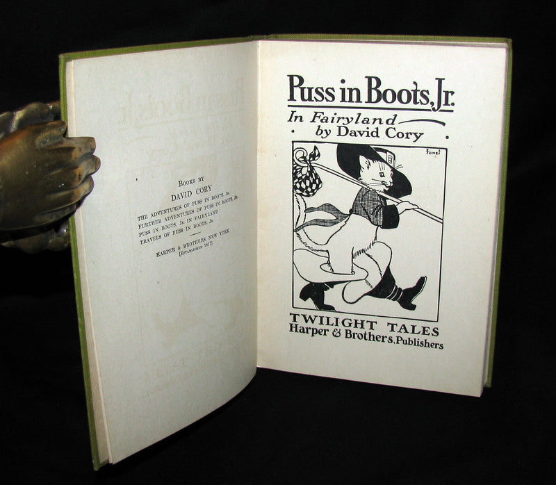 1918 Rare First Edition - Puss in Boots, Jr. In Fairyland: Twilight Tales by David Cory