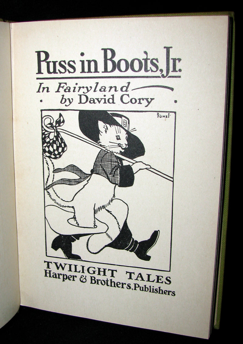 1918 Rare First Edition - Puss in Boots, Jr. In Fairyland: Twilight Tales by David Cory