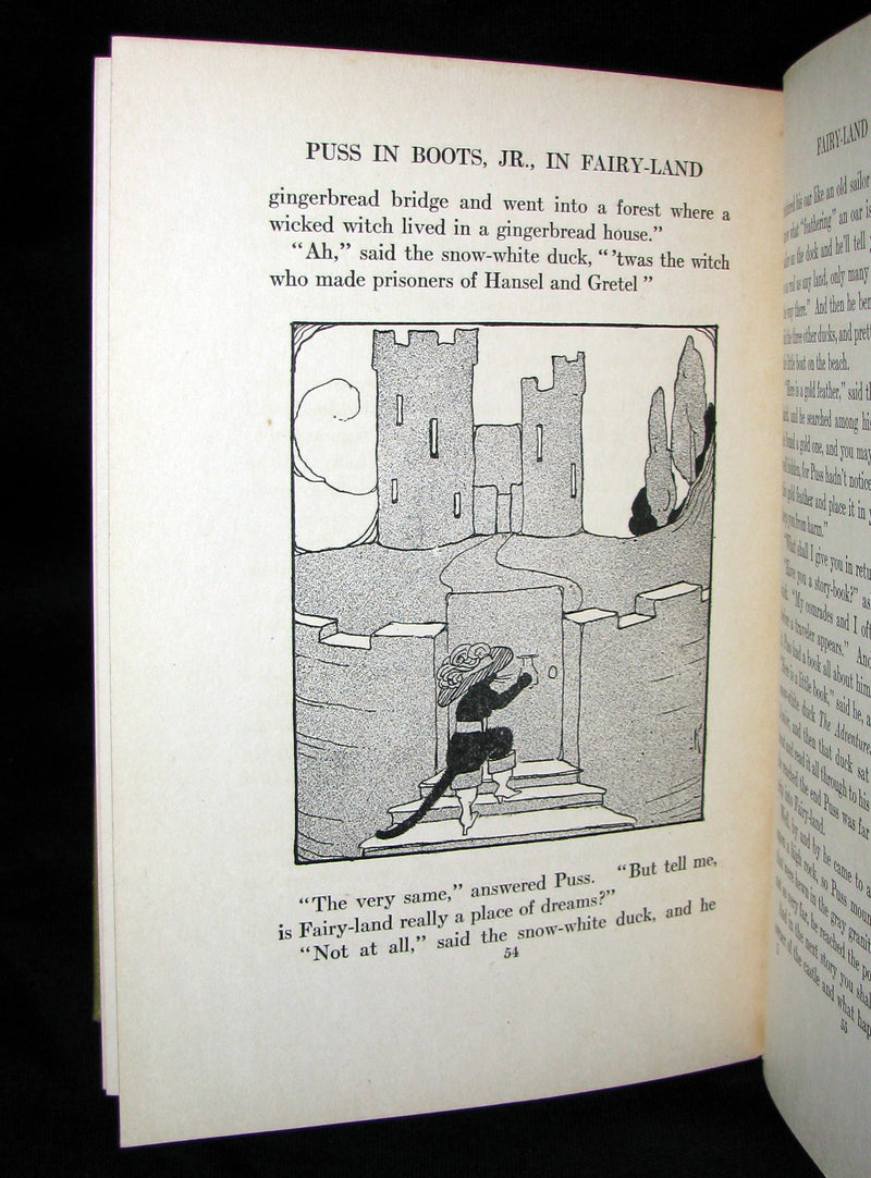1918 Rare First Edition - Puss in Boots, Jr. In Fairyland: Twilight Tales by David Cory