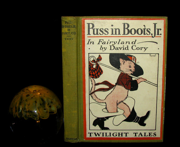 1918 Rare First Edition - Puss in Boots, Jr. In Fairyland: Twilight Tales by David Cory