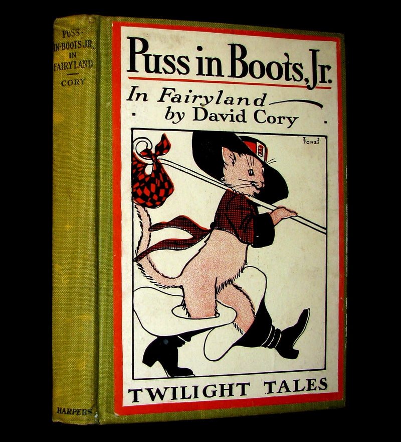 1918 Rare First Edition - Puss in Boots, Jr. In Fairyland: Twilight Tales by David Cory