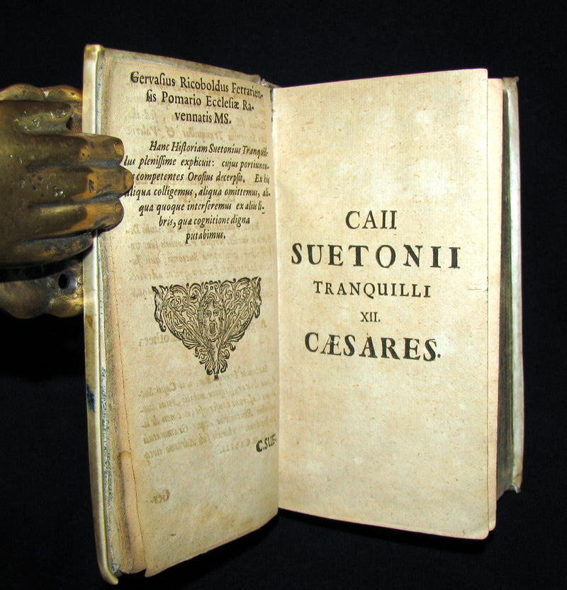 1695 Rare Latin Book - The Lives of the Twelve Caesars by Suetonius - CAESARUM XII VITAE