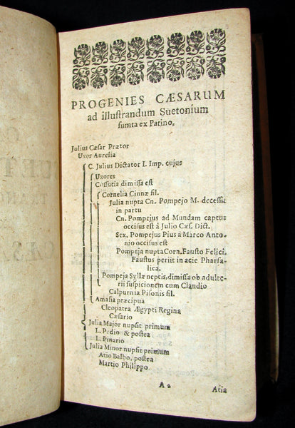 1695 Rare Latin Book - The Lives of the Twelve Caesars by Suetonius - CAESARUM XII VITAE