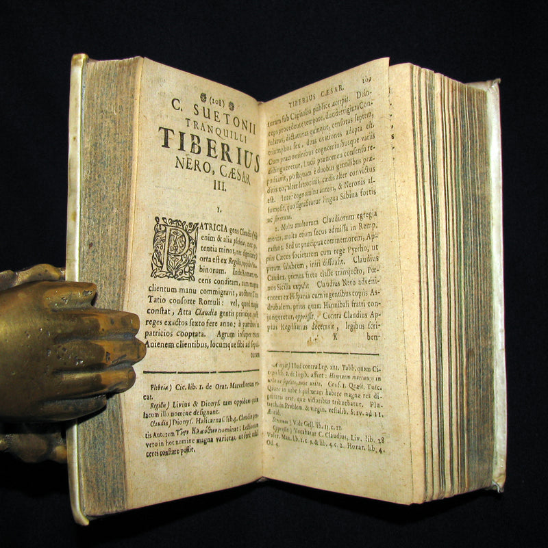 1695 Rare Latin Book - The Lives of the Twelve Caesars by Suetonius - CAESARUM XII VITAE
