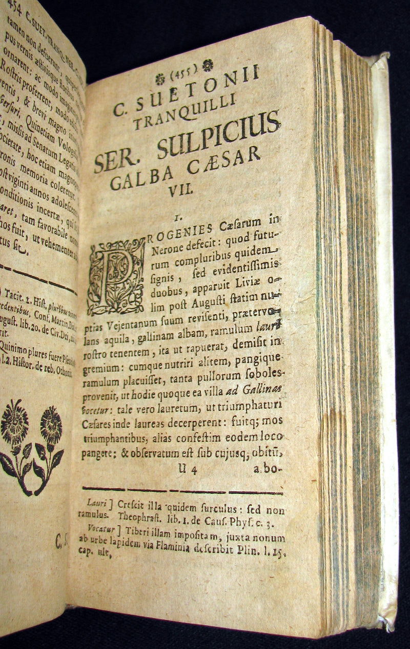 1695 Rare Latin Book - The Lives of the Twelve Caesars by Suetonius - CAESARUM XII VITAE