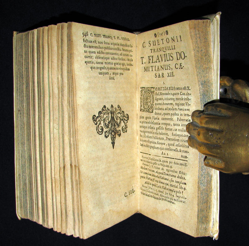 1695 Rare Latin Book - The Lives of the Twelve Caesars by Suetonius - CAESARUM XII VITAE
