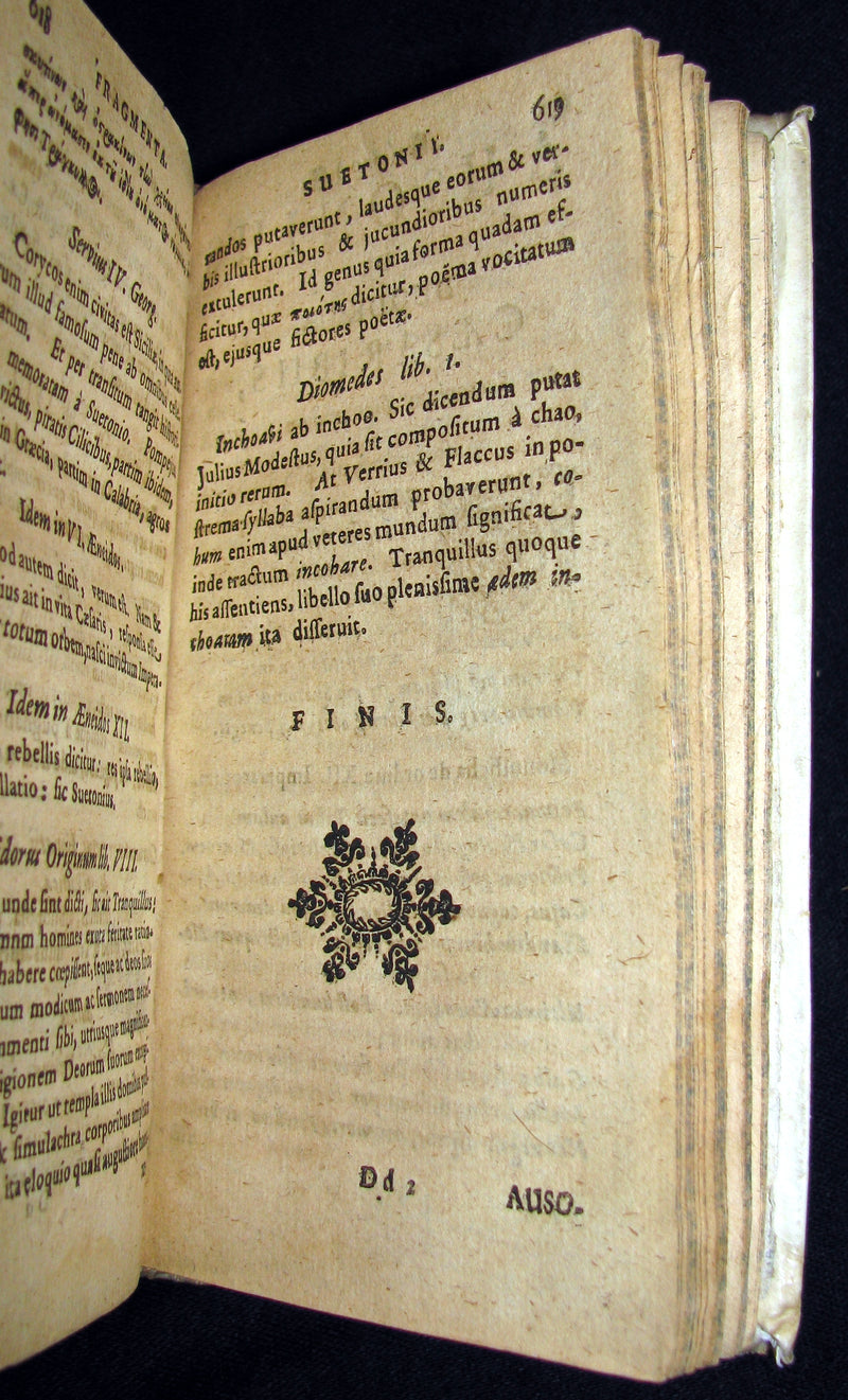 1695 Rare Latin Book - The Lives of the Twelve Caesars by Suetonius - CAESARUM XII VITAE