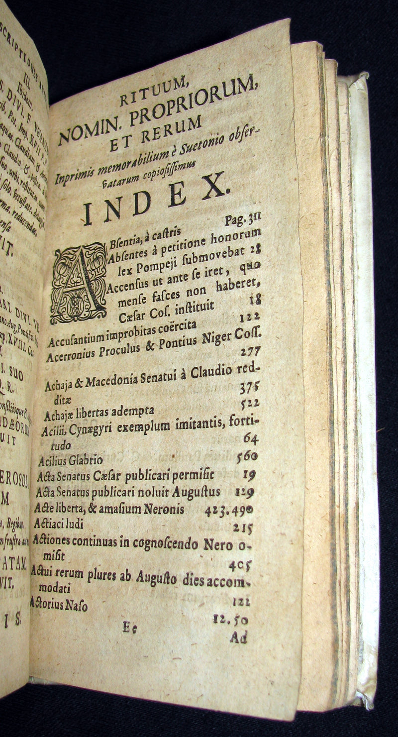 1695 Rare Latin Book - The Lives of the Twelve Caesars by Suetonius - CAESARUM XII VITAE