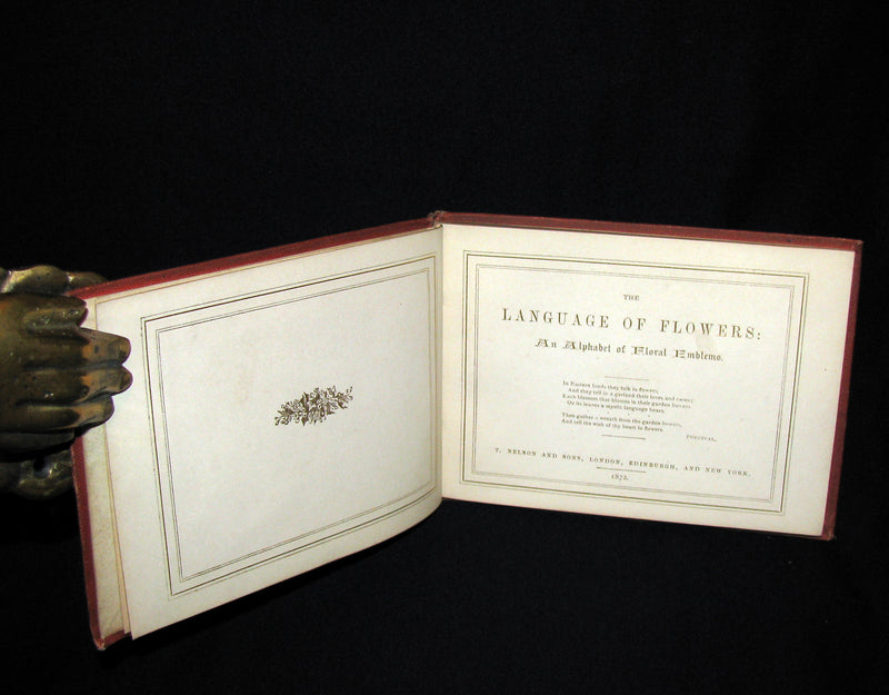 1872 Scarce Floriography Book ~ The Language of Flowers: An Alphabet of Floral Emblems.