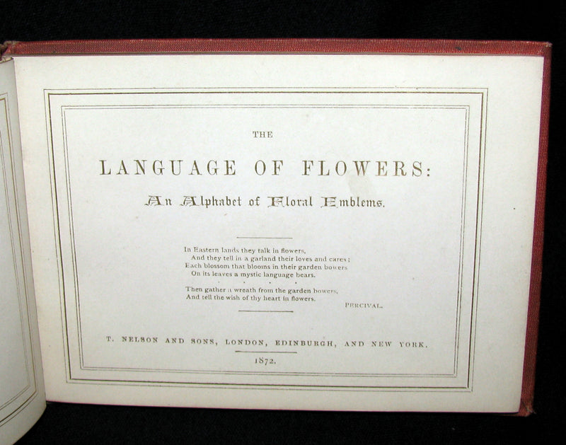 1872 Scarce Floriography Book ~ The Language of Flowers: An Alphabet of Floral Emblems.