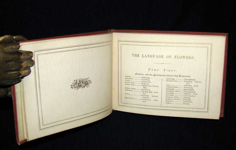 1872 Scarce Floriography Book ~ The Language of Flowers: An Alphabet of Floral Emblems.