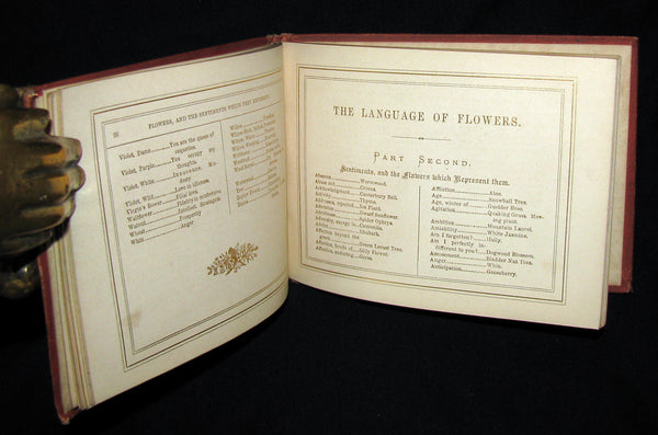 1872 Scarce Floriography Book ~ The Language of Flowers: An Alphabet of Floral Emblems.