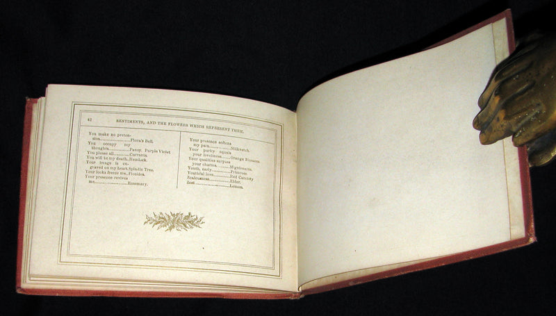 1872 Scarce Floriography Book ~ The Language of Flowers: An Alphabet of Floral Emblems.