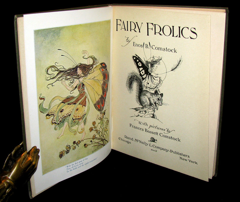 1913 Rare Art Nouveau Book - Fairy Frolics by Enos Benjamin Comstock. First Edition.