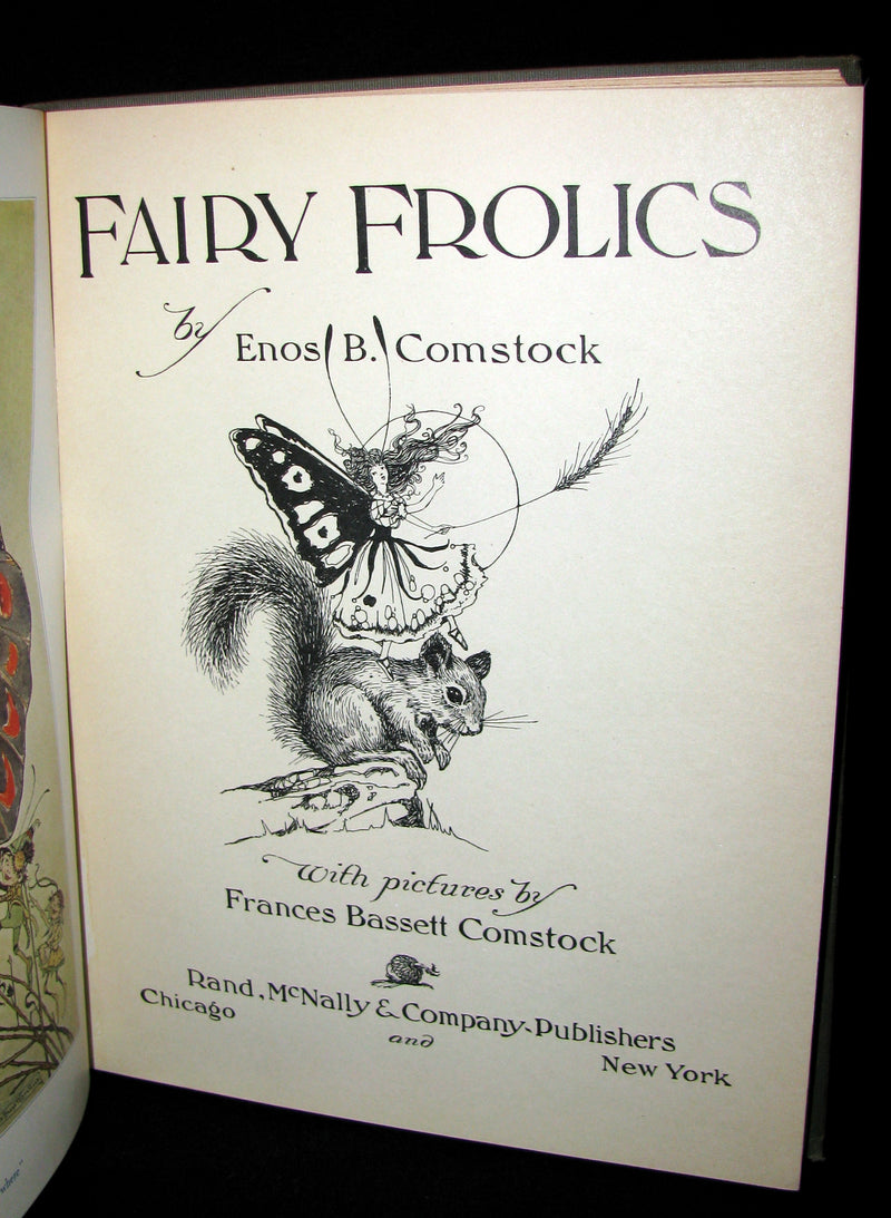 1913 Rare Art Nouveau Book - Fairy Frolics by Enos Benjamin Comstock. First Edition.