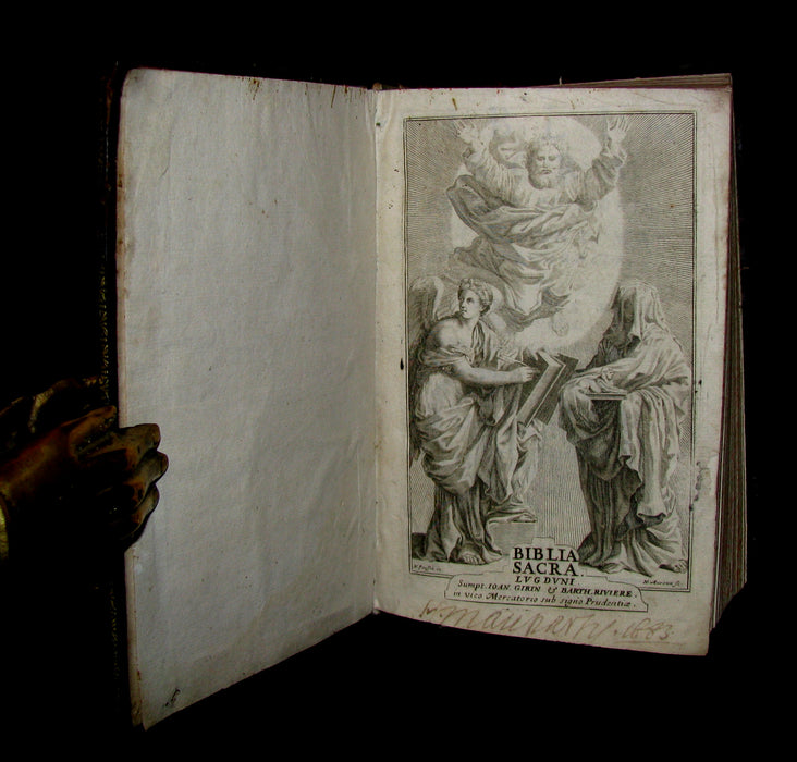 1676 Rare Latin Bible - Biblia Sacra Vulgatae Editionis -  Holy Bible published in Lyons